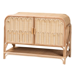 bali & pari Gitano Bohemian Natural Rattan 2-Door Storage Cabinet